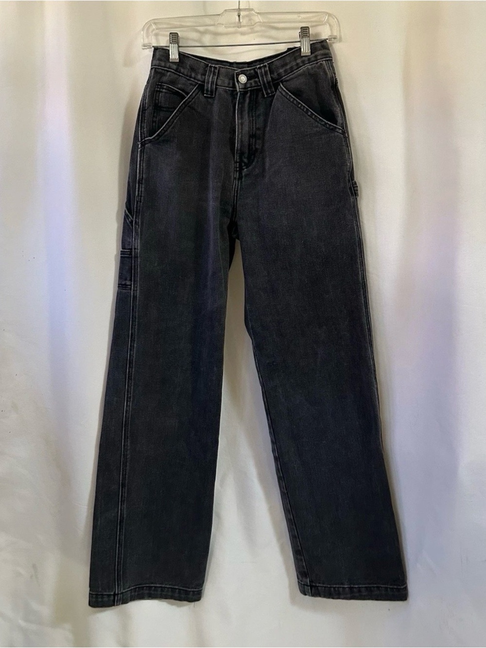 Brandy Melville Washed Charcoal Carpenter Style Straight-Leg Jeans